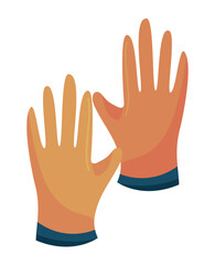 yellow rubber gloves