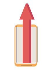 Obraz premium smartphone with arrow up