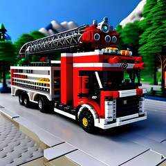 fire engine in the city