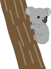 木に登るコアラのイラスト