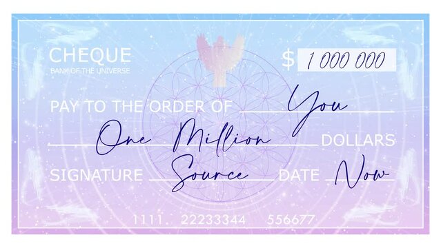 Cheque from the Universe Manifestation Meditation Animation, Visualization, Video