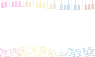 七色の鍵盤と楽譜フレーム