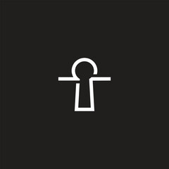 monoline keyhole with omega symbol
