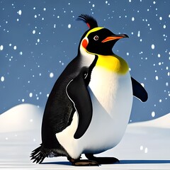 penguin on the snow