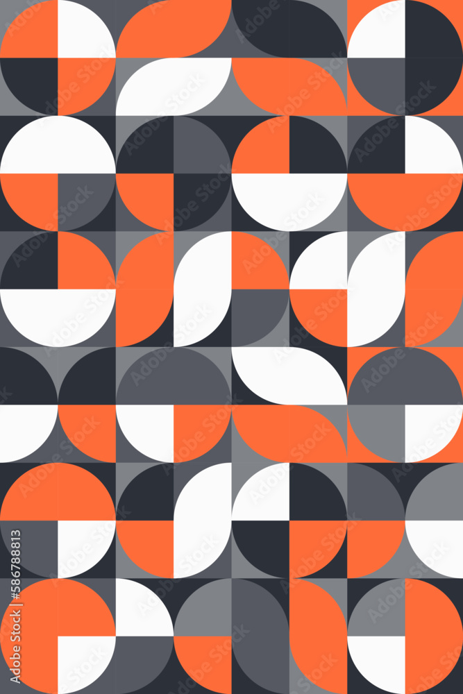 Poster modern geometric pattern or scandinavian grid, vector simple abstract background of circle shapes. s