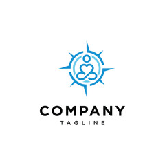  Soul and compass icon vector logo template