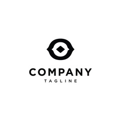 Eye circle Letter O logo icon template