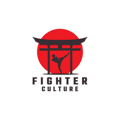 taekwondo karate traditional japanese martial arts logo vector icon symbol illustration design © Reza28 studios.
