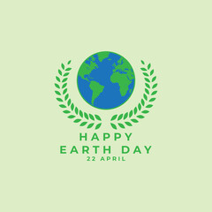 earth day 22 april logo vector icon symbol illustration design template