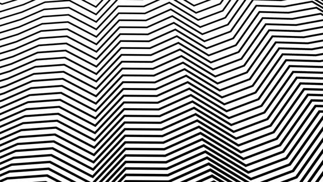 zebra pattern. Sharp waves. Dynamic geometric moving pattern. Abstract Architecture Background.