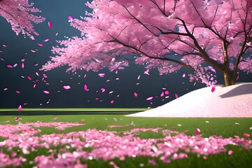 Obraz na płótnie Canvas Sakura tree falling petals