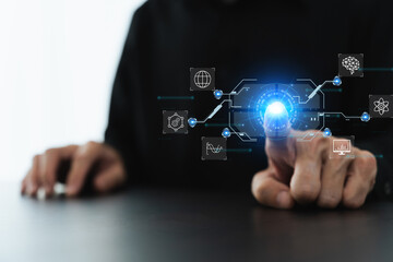 Success concept of business intelligence growth idea and education knowledge training....