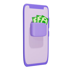 Digital wallets 3d  illustration