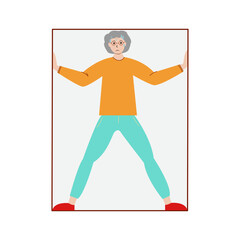Senior Woman suffering from claustrophobia, human fear concept vector Illustration on a white background.