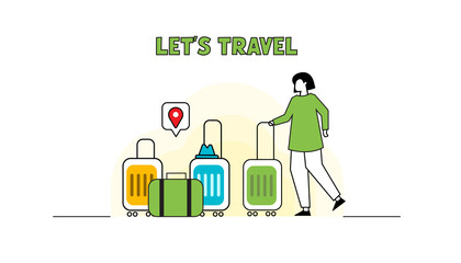 Travel to World. Road trip. Tourism. Landmarks on the globe. Concept website template. Vector illustration. Modern flat design.