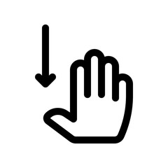 Fototapeta premium Editable four fingers swipe down vector icon. Part of a big icon set family. Perfect for web and app interfaces, presentations, infographics, etc