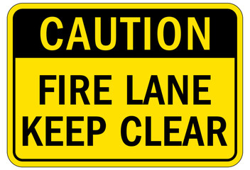 Keep clear warning sign and labels fire lane keep clear