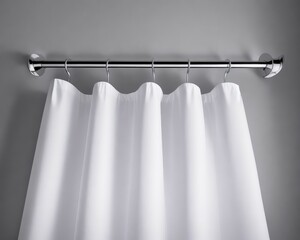 Creating a Custom Look in Your Bathroom with an Adjustable Tension Curved Shower Curtain Rod generative ai - 586798022