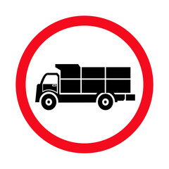 No truck or no parking sign.prohibit sign .vector illustration