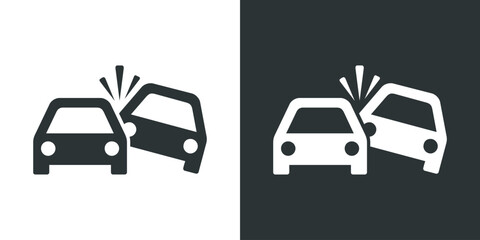 Car insurance icon set. Includes icons as emergency, risk management, protection, accident, Side Collision, Front Collision, Damaged Car, Burnt and more