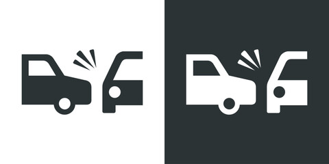 Car insurance icon set. Includes icons as emergency, risk management, protection, accident, Side Collision, Front Collision, Damaged Car, Burnt and more