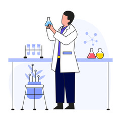 Check Scientist 2D Color Illustrations