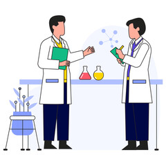 Sharing Scientist 2D Color Illustrations