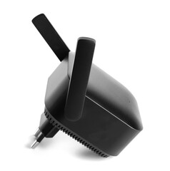 Black WiFi repeater isolated on white background