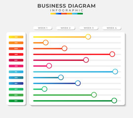 12 Months Modern Timeline diagram roadmap with progress calendar, presentation vector infographic. Infographic template for business.