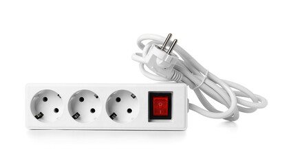 Electric extension cord isolated on white background