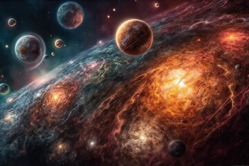 Obraz na płótnie Canvas Cosmic Symphony: A Stellar Dance Between Galaxies 21