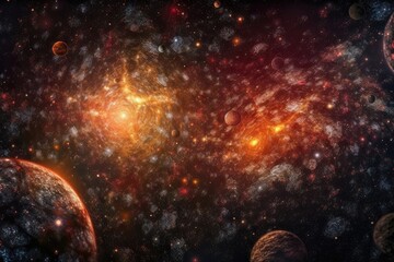 Obraz na płótnie Canvas Cosmic Symphony: A Stellar Dance Between Galaxies 7