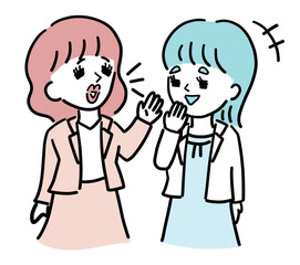 笑顔で会話をする女性たち