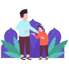Father Eid Al-Fitr 2D Color Illustrations