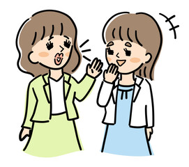 笑顔で会話をする女性たち