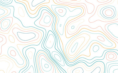 The stylized height of the topographic contour in lines and contours. The concept of a conditional geography scheme and the terrain path. White and black. Ultra wide size. Vector illustration.