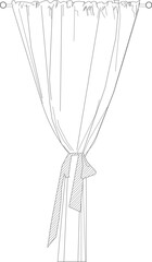 Obraz premium Vector sketch illustration of door opening curtain