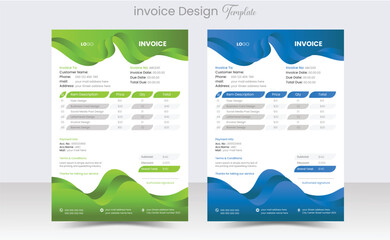 Minimal Corporate Business Invoice design template vector illustration bill form price invoice. Creative invoice template vector. business stationery design payment agreement design template