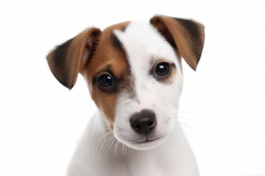 Puppy Jack Russell Terrier, isolated on white. Generative AI