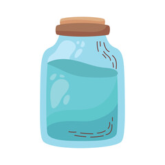 transparent jar with water