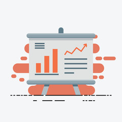 Illustrative Infographic Chart of Stock Financial Business Inside a Chalkboard © Bgnuh