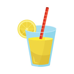 Refreshing cocktail with lemon and ice