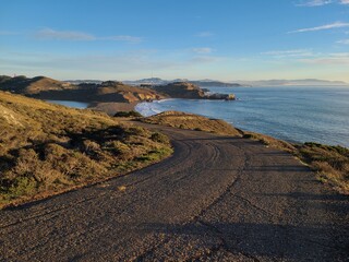Fototapeta na wymiar Rodeo Beach trail in Marin Headlands, San Francisco, California
