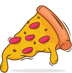 Pizza is a fast food originating from Italy, served with melted cheese