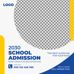 school admission social media post and instagram post template