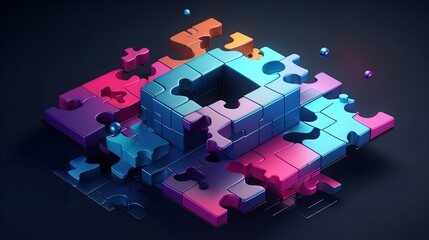Creative Puzzle Concept Illustration