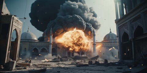 Terrorist incident background, Anti terrorism day concept. Generative Ai