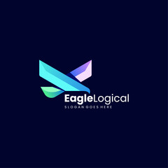 Obraz premium Vector Logo Illustration Eagle Gradient Colorful Style