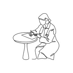 One continuous line drawing of a doctors write prescriptions. medical design concept with simple linear style. medical themes vector design illustration concept.