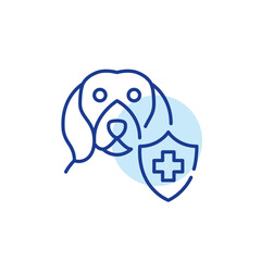 Fototapeta premium Beagle dog with health insurance. Pet healthcare plan. Pixel perfect, editable stroke line icon
